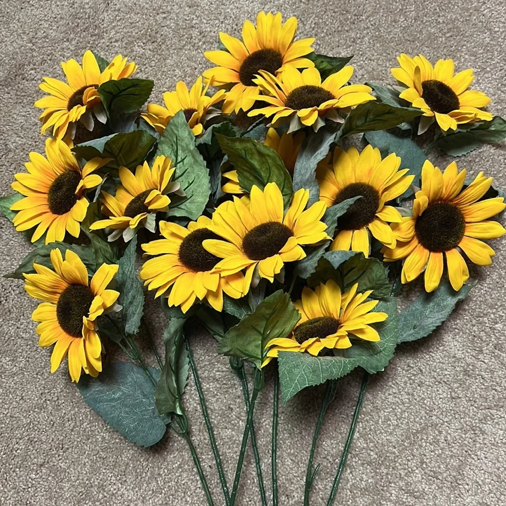 Artificial Yellow Coneflower 7 Stems/14 Flower Heads